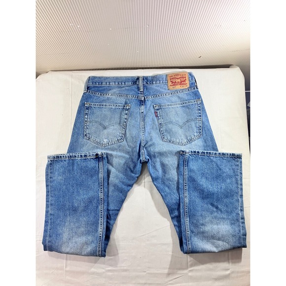 Men's Blue Distressed Jeans - Picture 5 of 6